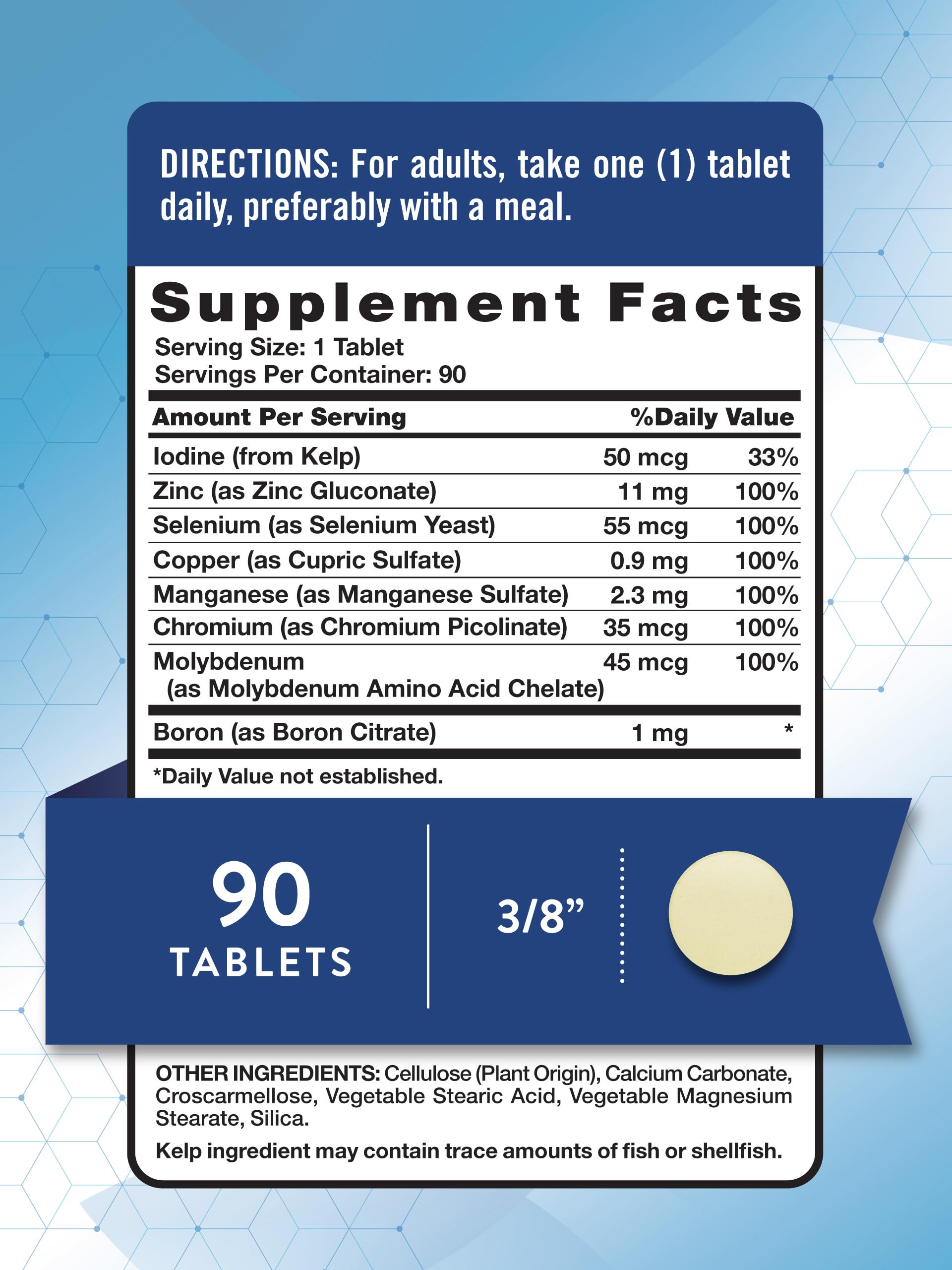 Nature's Truth etiqueta del producto, muestra ingredientes y beneficios clave