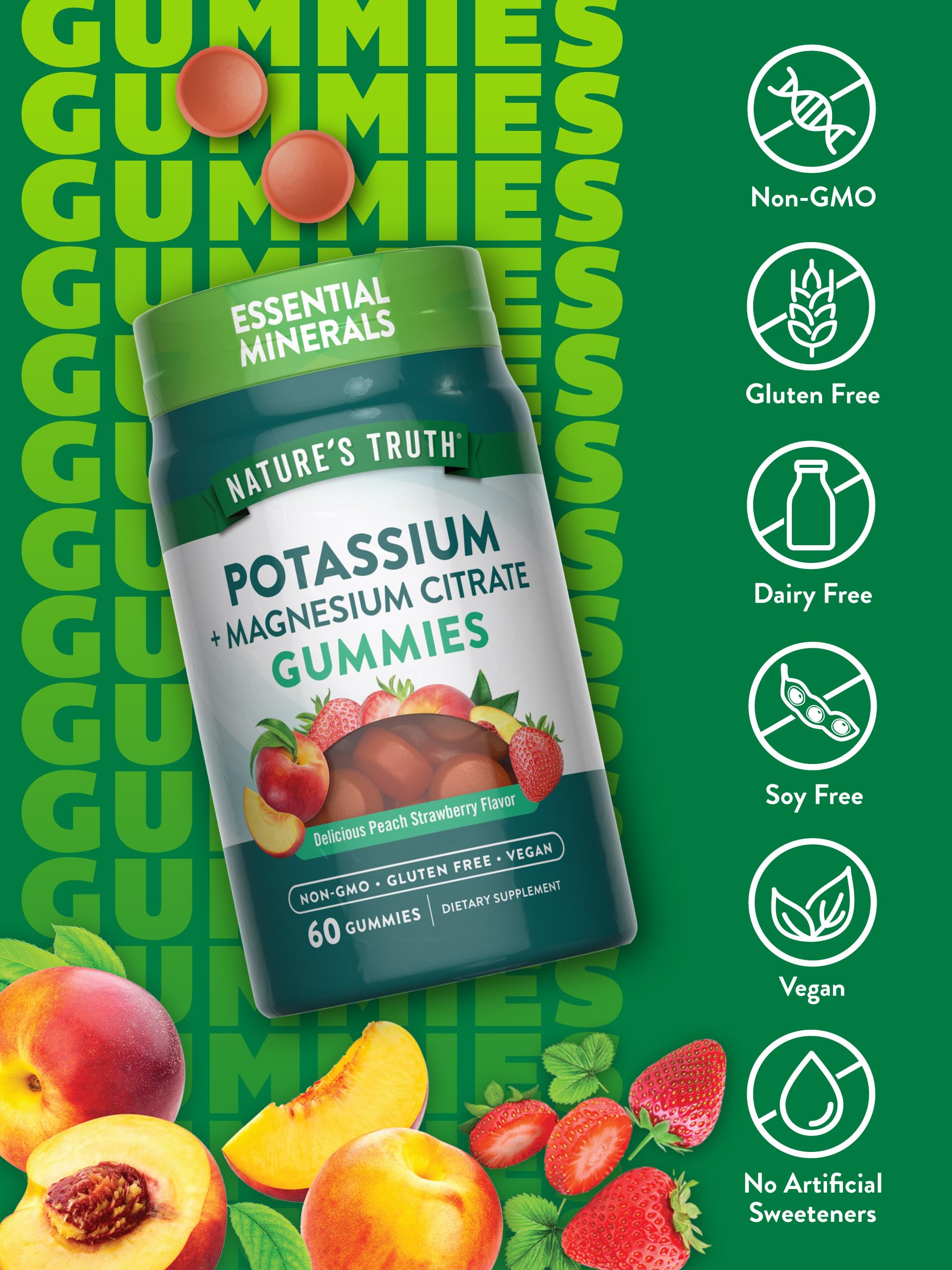 Nature's Truth etiqueta sin gluten vegana, garantía de calidad.