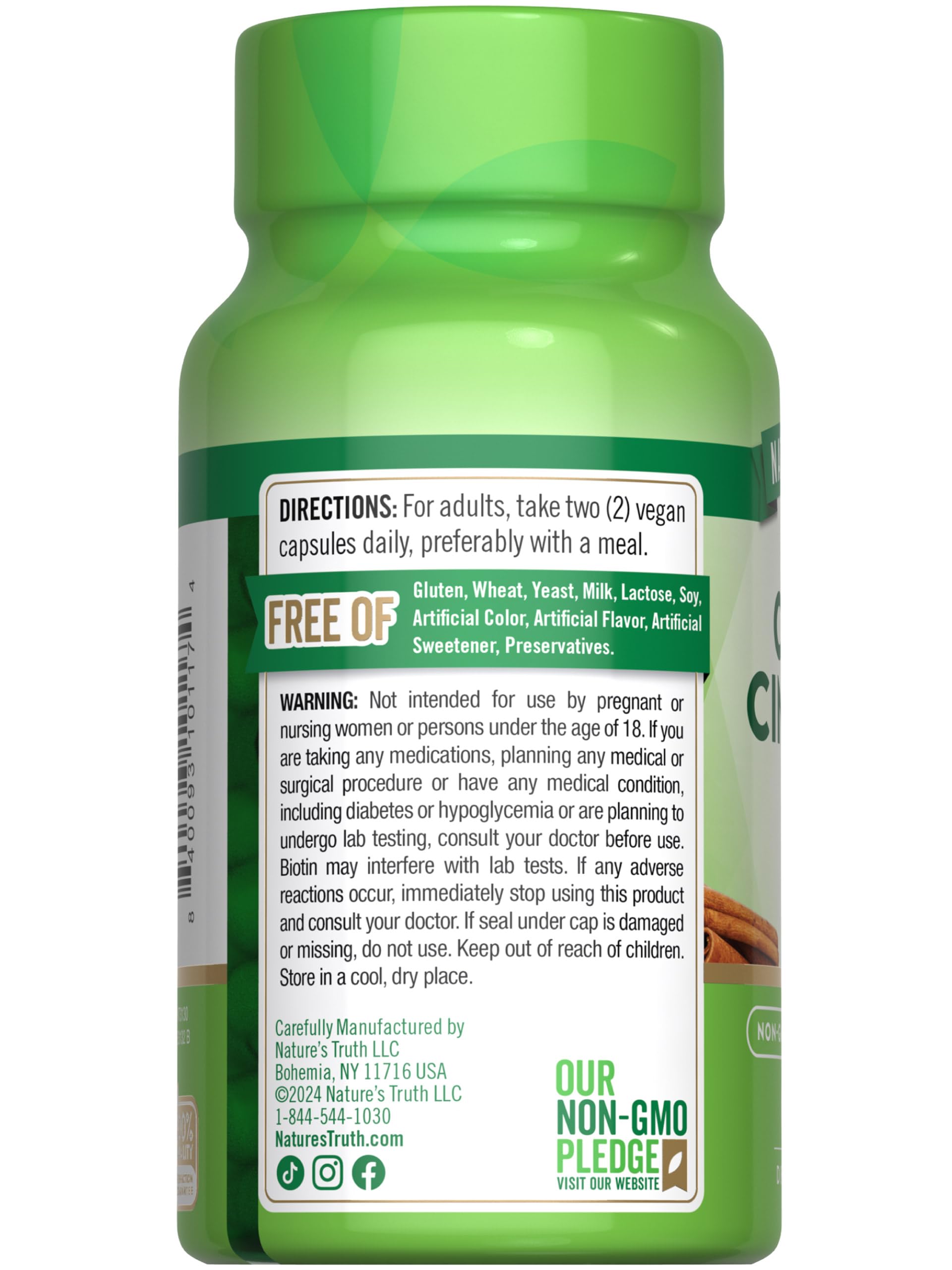 Nature's Truth frente de empaque canela Ceilán facilita la compra