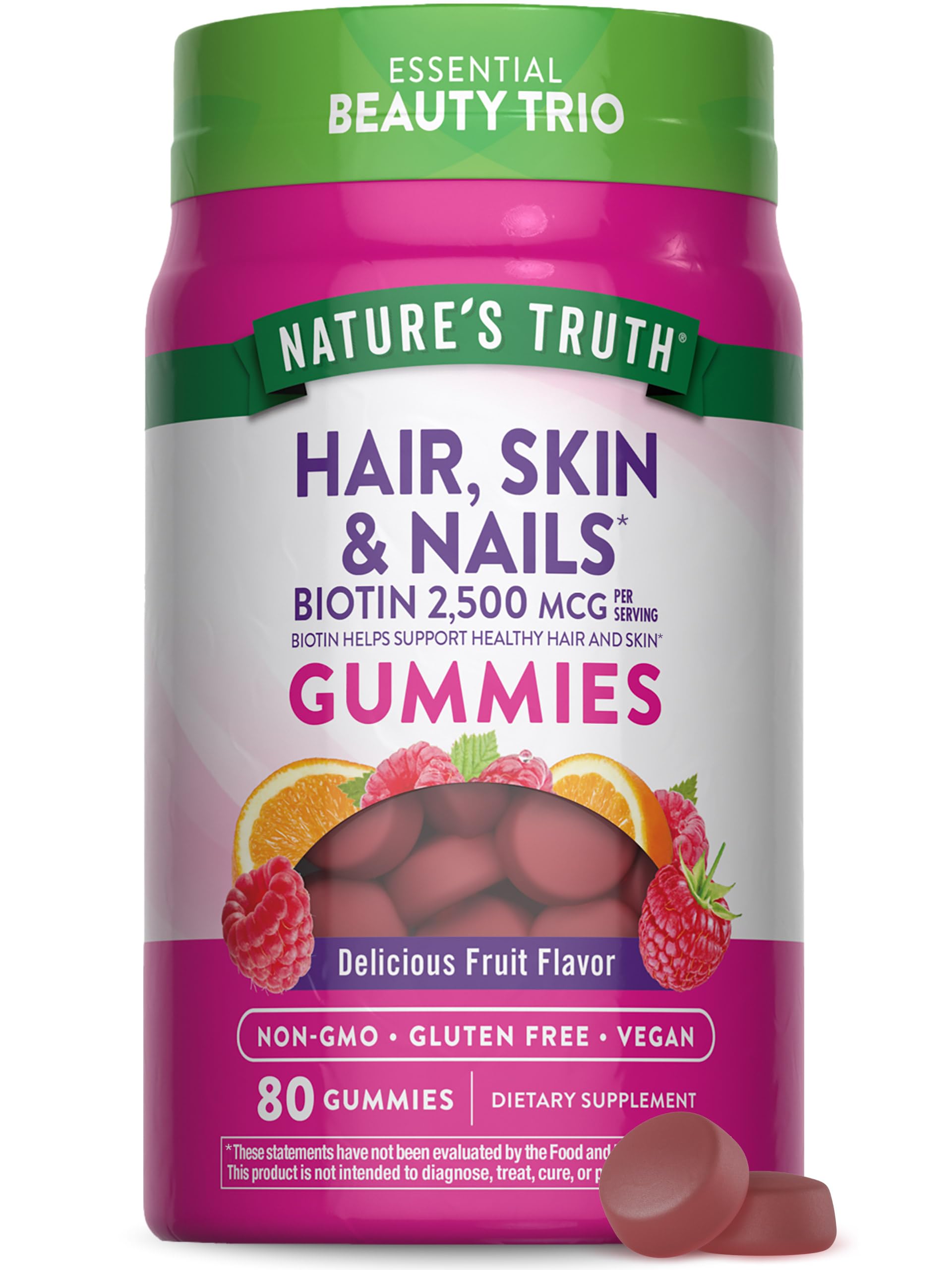 Nature's Truth gomitas en botella con sabor frutal para belleza diaria