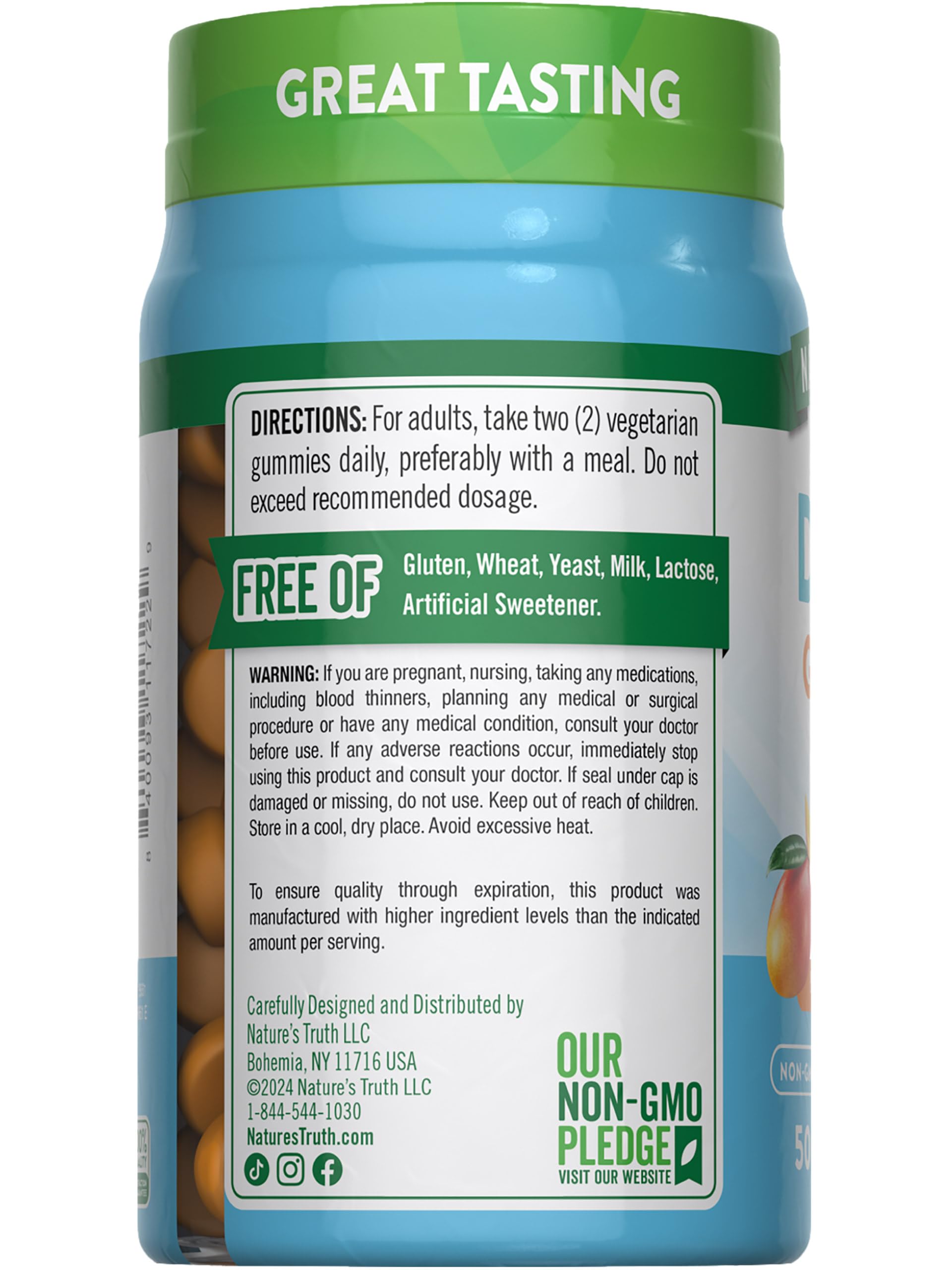Nature's Truth gomitas D3 y K2 envase portátil, ideal para apoyo de vitalidad diaria