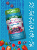 Glicinato y citrato de magnesio en gomitas para niños, fórmula suave.