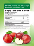 Nature's Truth gomitas vinagre de manzana, etiqueta clara apta para veganos.