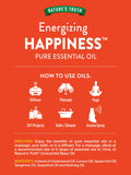 Difusor en salón usando Nature's Truth Happiness para un ambiente revitalizante.