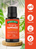 Aceite para ducha con Nature's Truth Happiness para una experiencia aromática.