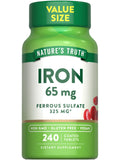 Nature's Truth Hierro: botella de 65 mg para aporte diario de hierro