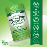 Detalle de etiqueta Nature's Truth Magnesio glicinato 250 mg, dosis clara para planificación.