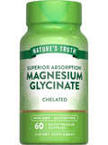 Nature's Truth magnesio glicinato cápsulas de 200 mg, alta absorción para uso diario