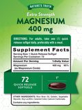Etiqueta clara de Nature's Truth Magnesium 400 mg para revisión rápida de ingredientes.