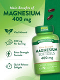 Nature's Truth Magnesium 400 mg, libre de gluten para tranquilidad.