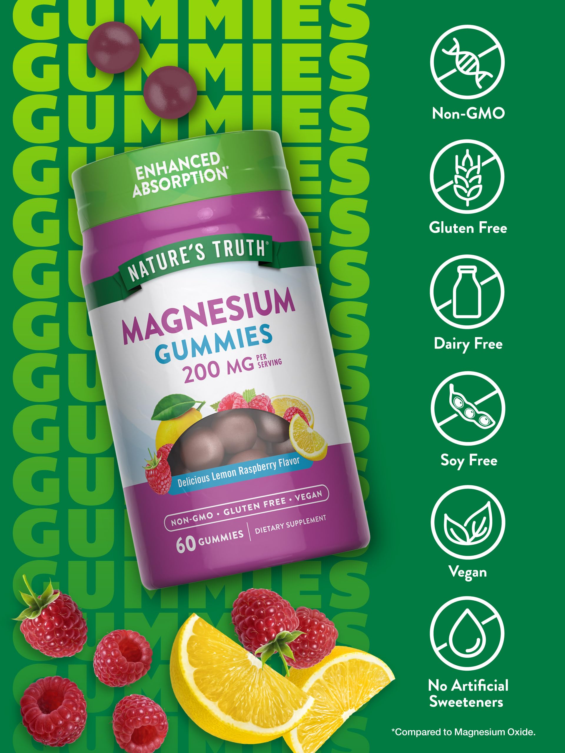 Nature's Truth gomitas de magnesio con textura suave para masticar