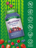Nature's Truth Melatonin Gummies: gomitas close-up muestran textura suave y sabor frambuesa
