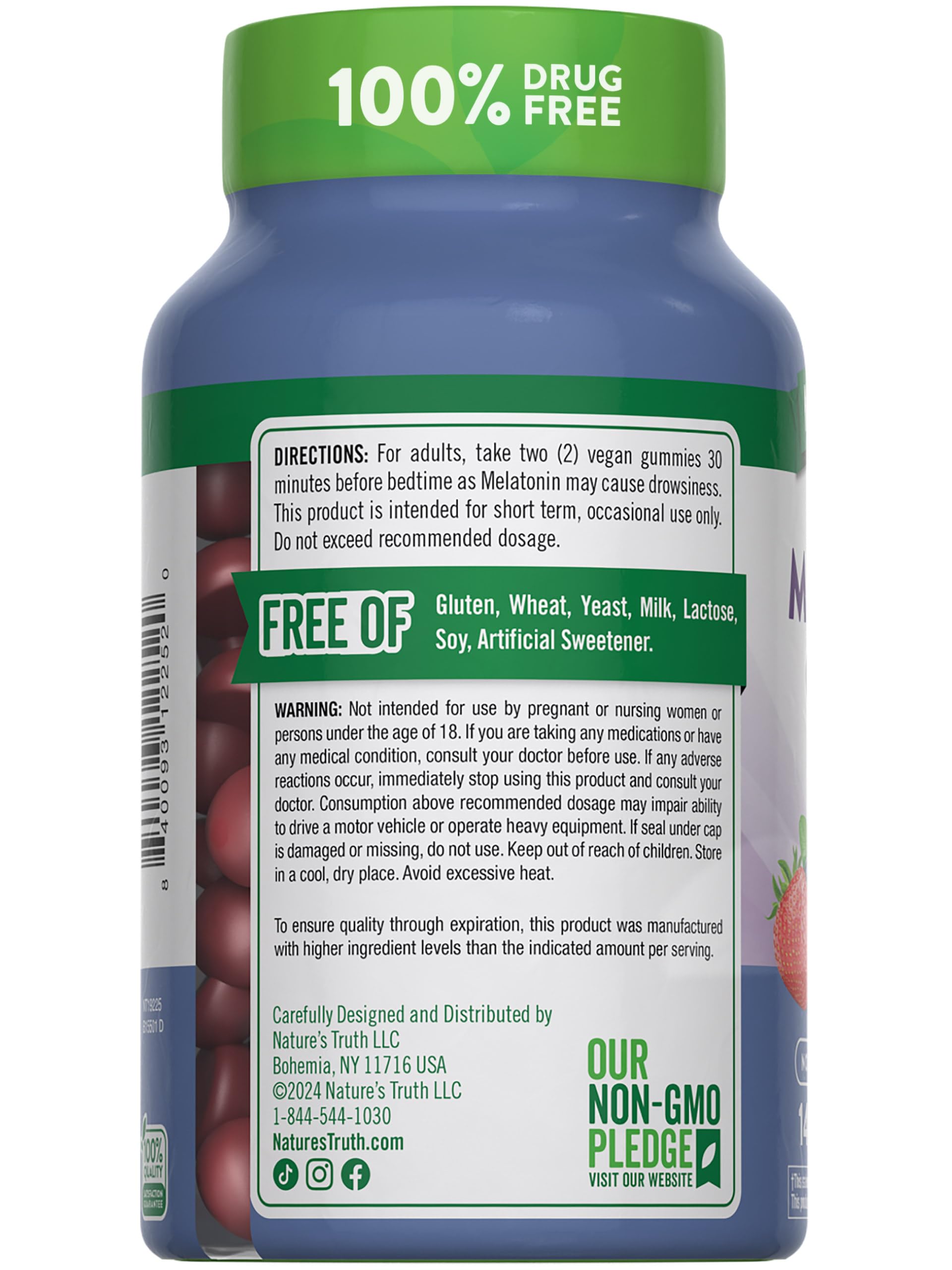 Nature's Truth Melatonin Gummies: ingredientes veganos que encajan con estilos de vida saludables