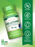 Nature's Truth Melatonina 10 mg, envase con 120 cápsulas para uso sostenido.