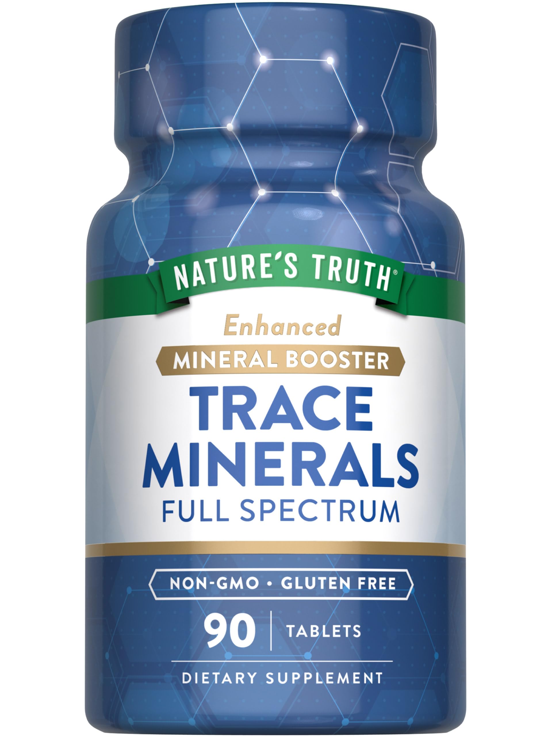 Nature's Truth minerales-traza con yodo, frasco de tabletas para uso diario