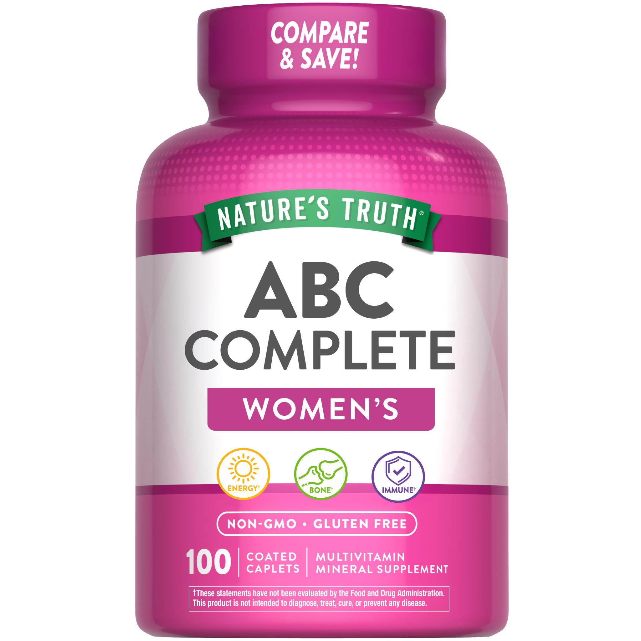 Nature's Truth Multivitamin Mujer, botella frontal, apoyo nutricional diario posible