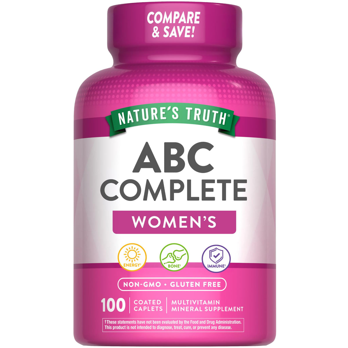 Nature's Truth Multivitamin Mujer, botella frontal, apoyo nutricional diario posible