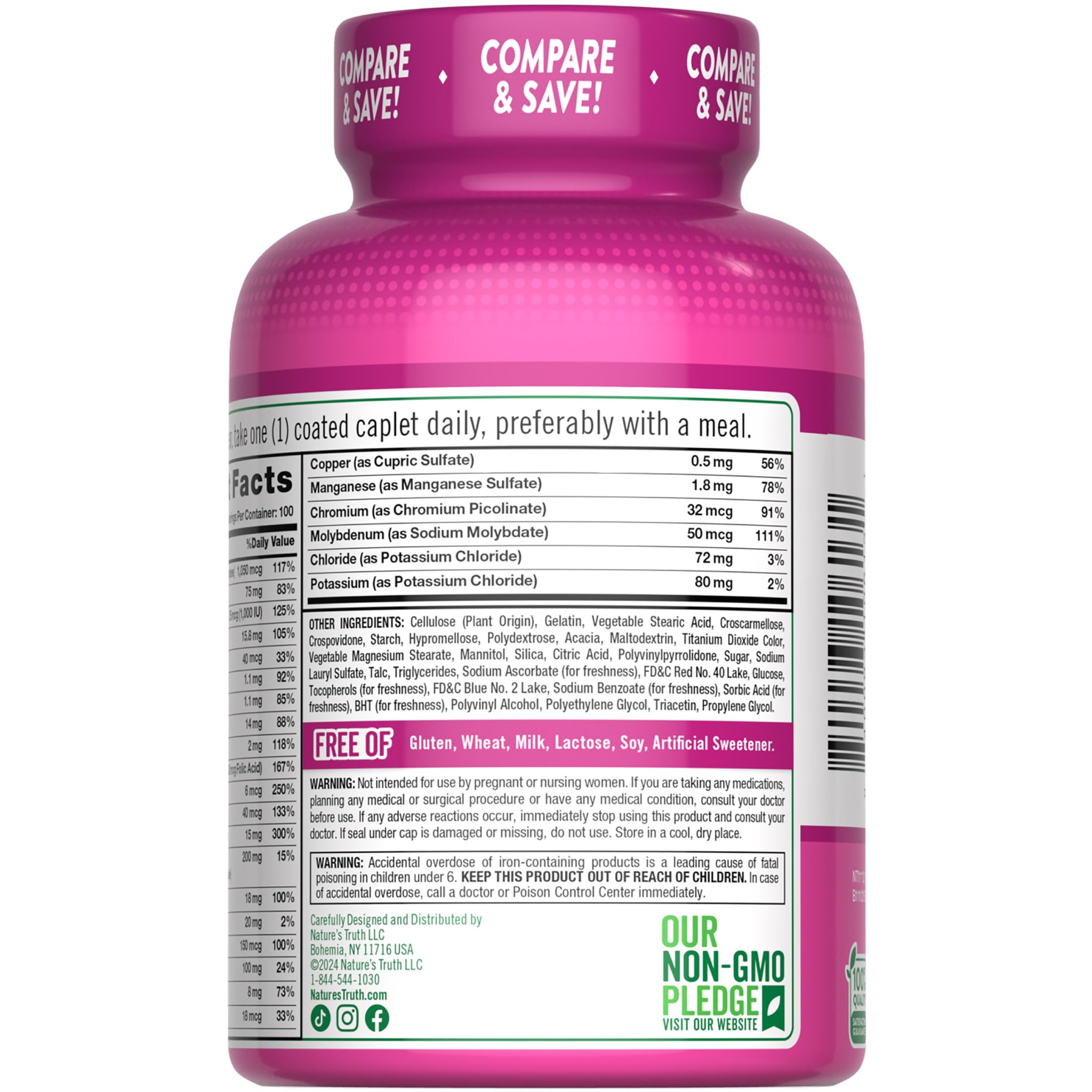 Nature's Truth Multivitamin Mujer, rutina diaria, complemento para bienestar