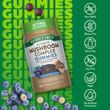 Etiqueta frontal de Nature's Truth Mushroom Complex Gummies, información clara y de confianza