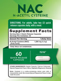 Nature's Truth NAC envase 60 cápsulas para dosis diaria conveniente.