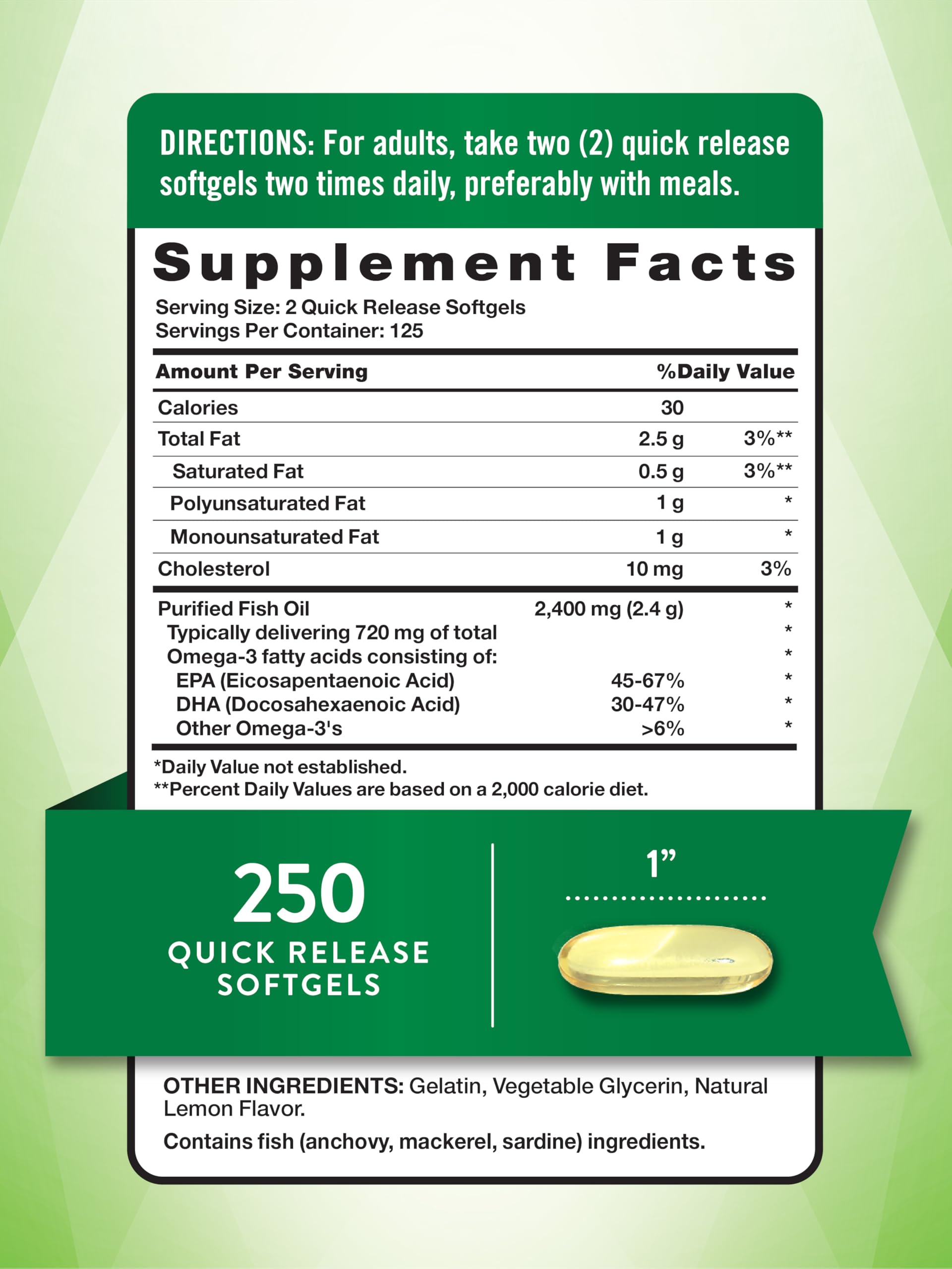 Nature's Truth: cápsulas softgel de Omega-3 720 mg para uso diario.