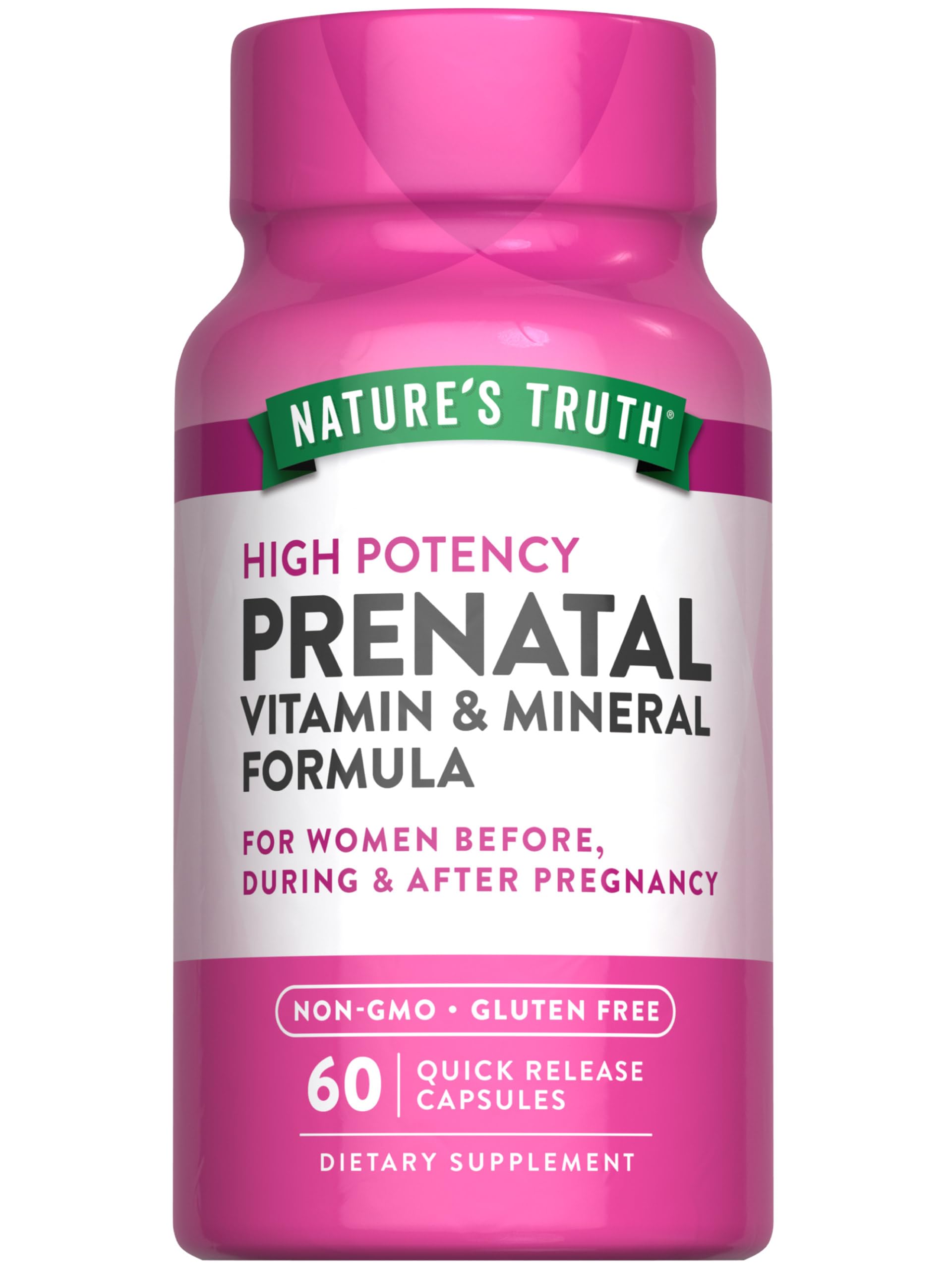 Nature's Truth Prenatal: cápsulas en frasco para apoyo diario durante el embarazo