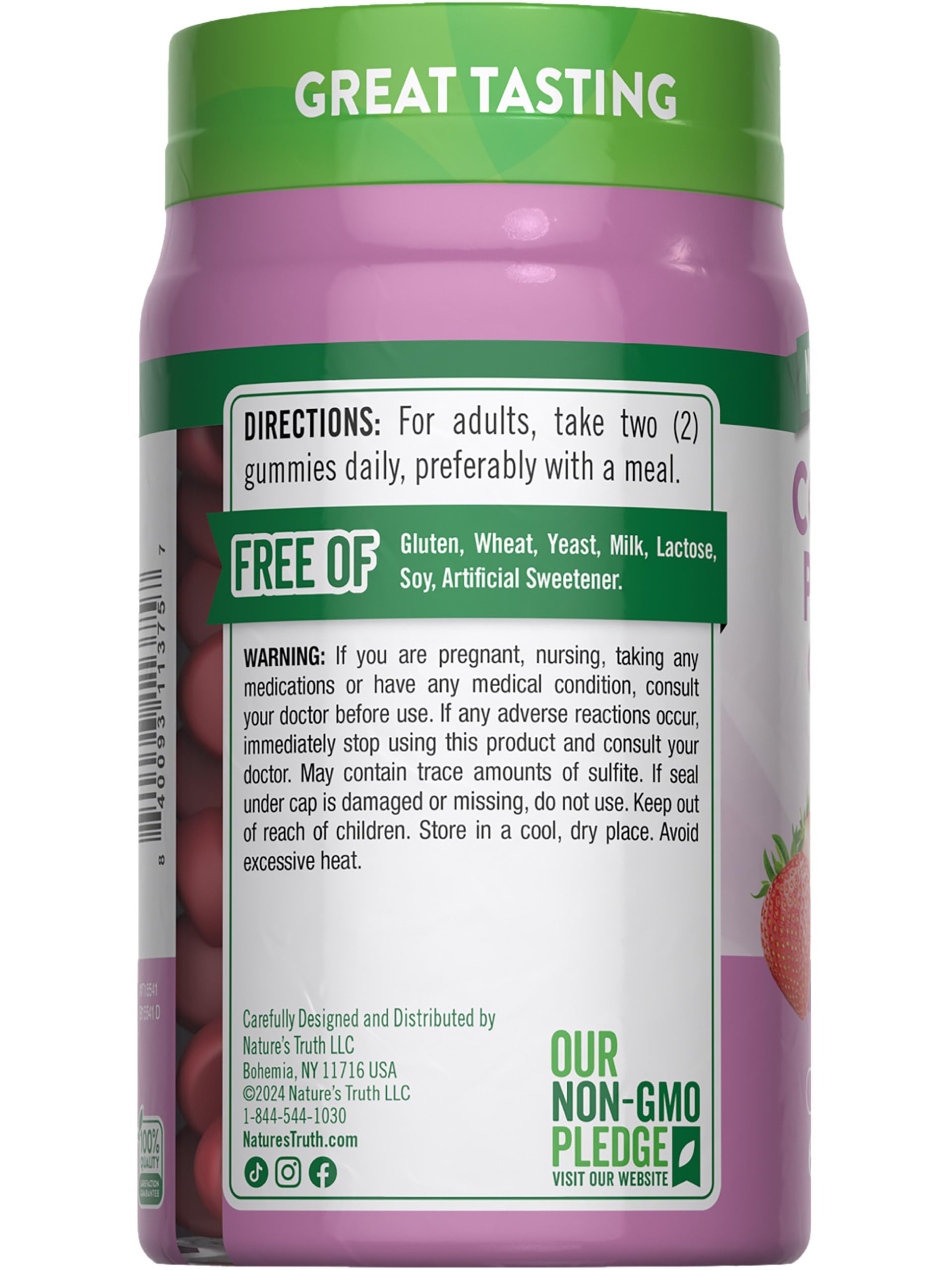 Nature's Truth gominolas aptas sin gluten y libres de transgénicos.