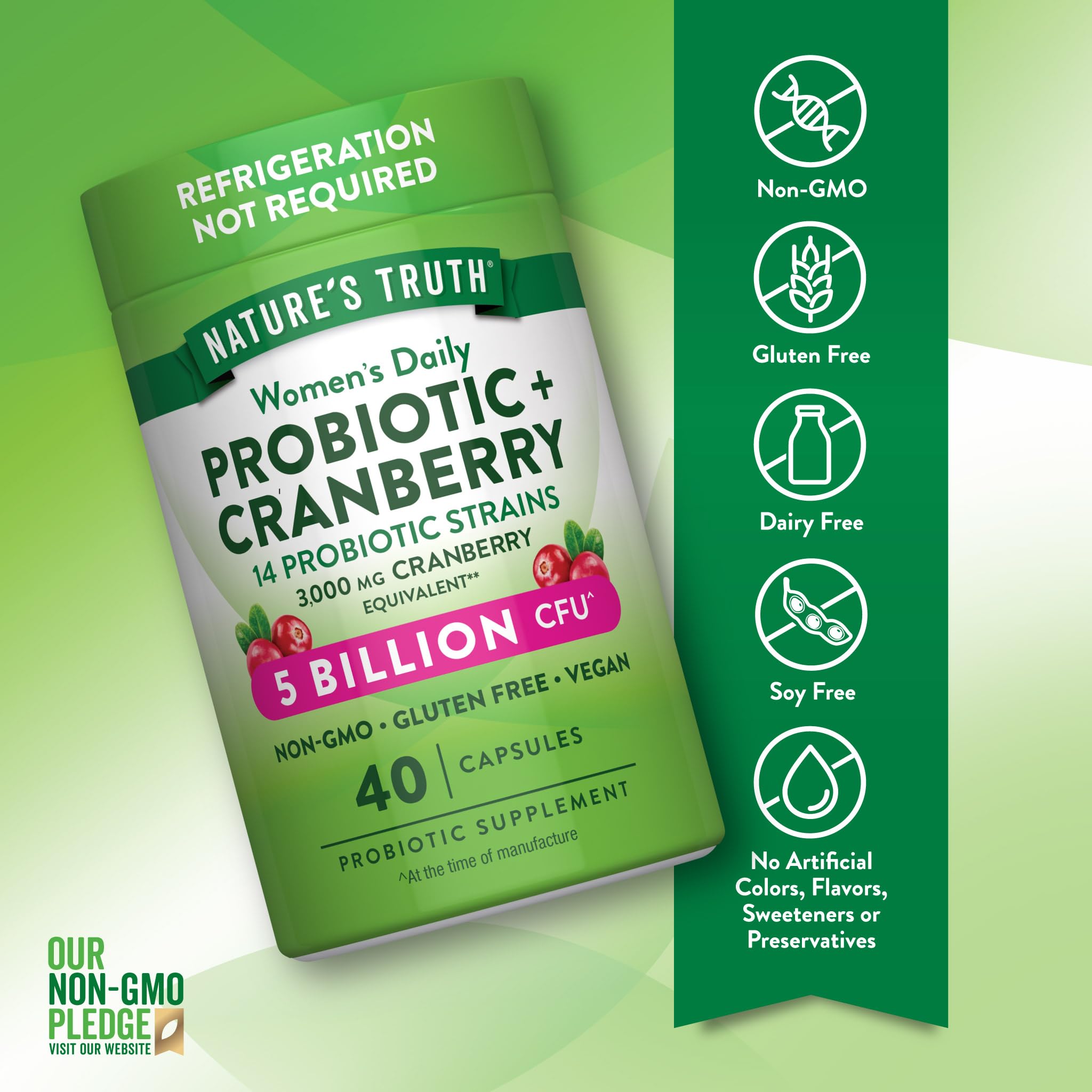 Nature's Truth Probiotics para Mujeres: con arándano para sabor natural.