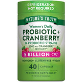 Nature's Truth Probiotics para Mujeres: frasco con cápsulas veganas para uso diario.