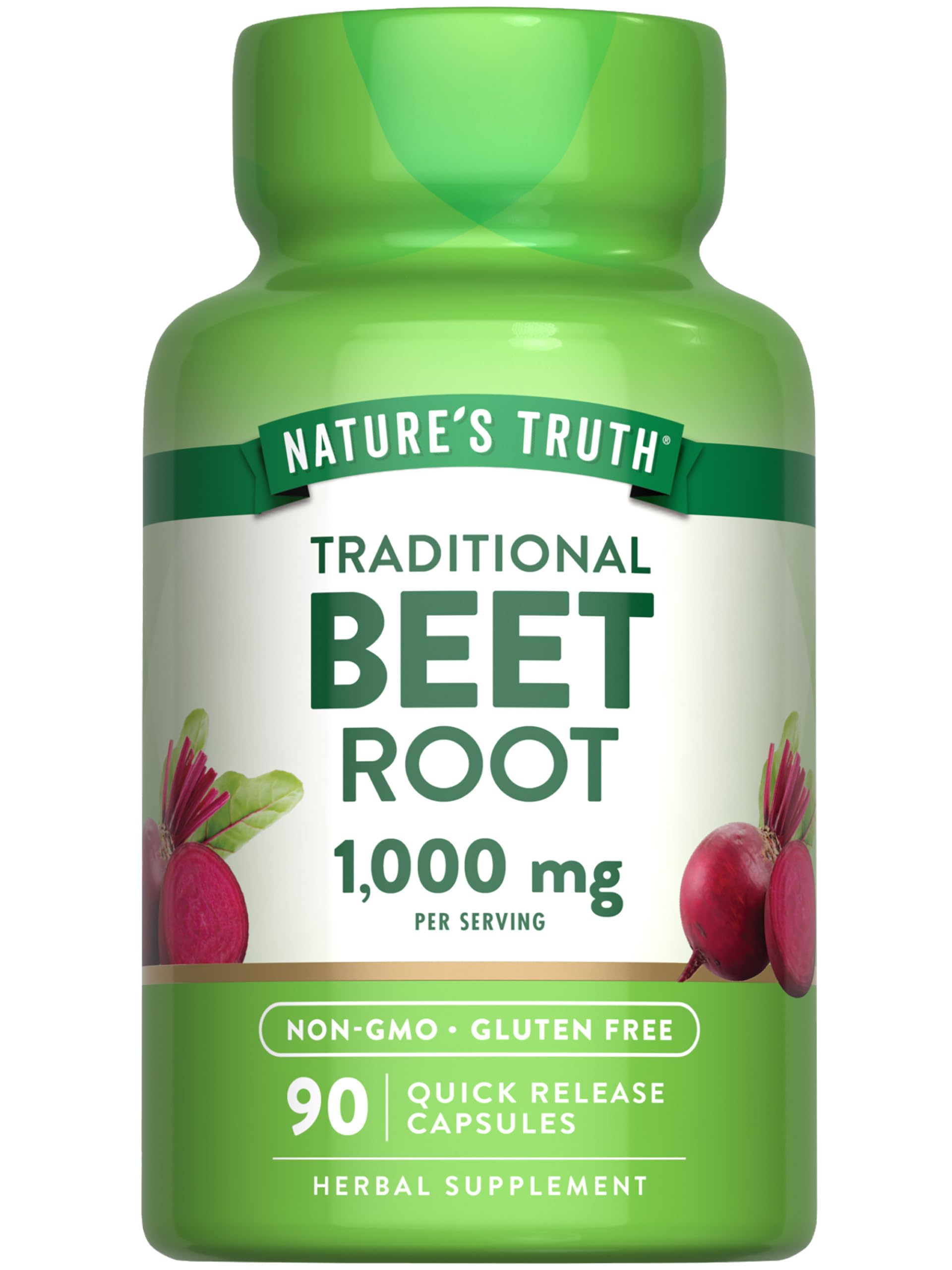 Nature's Truth remolacha cápsulas: botella 1000 mg, conveniente para la rutina diaria.