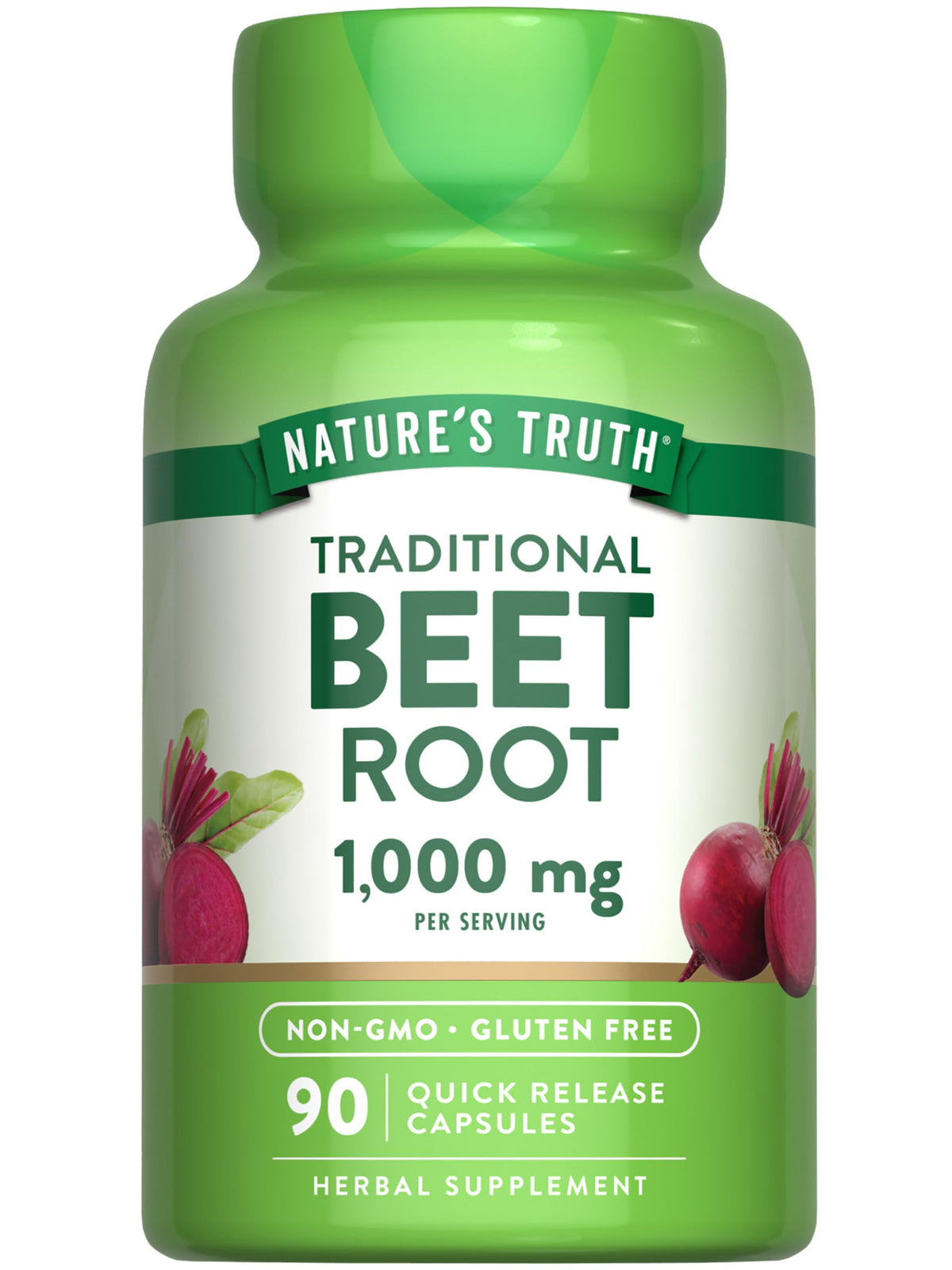 Nature's Truth remolacha cápsulas: botella 1000 mg, conveniente para la rutina diaria.