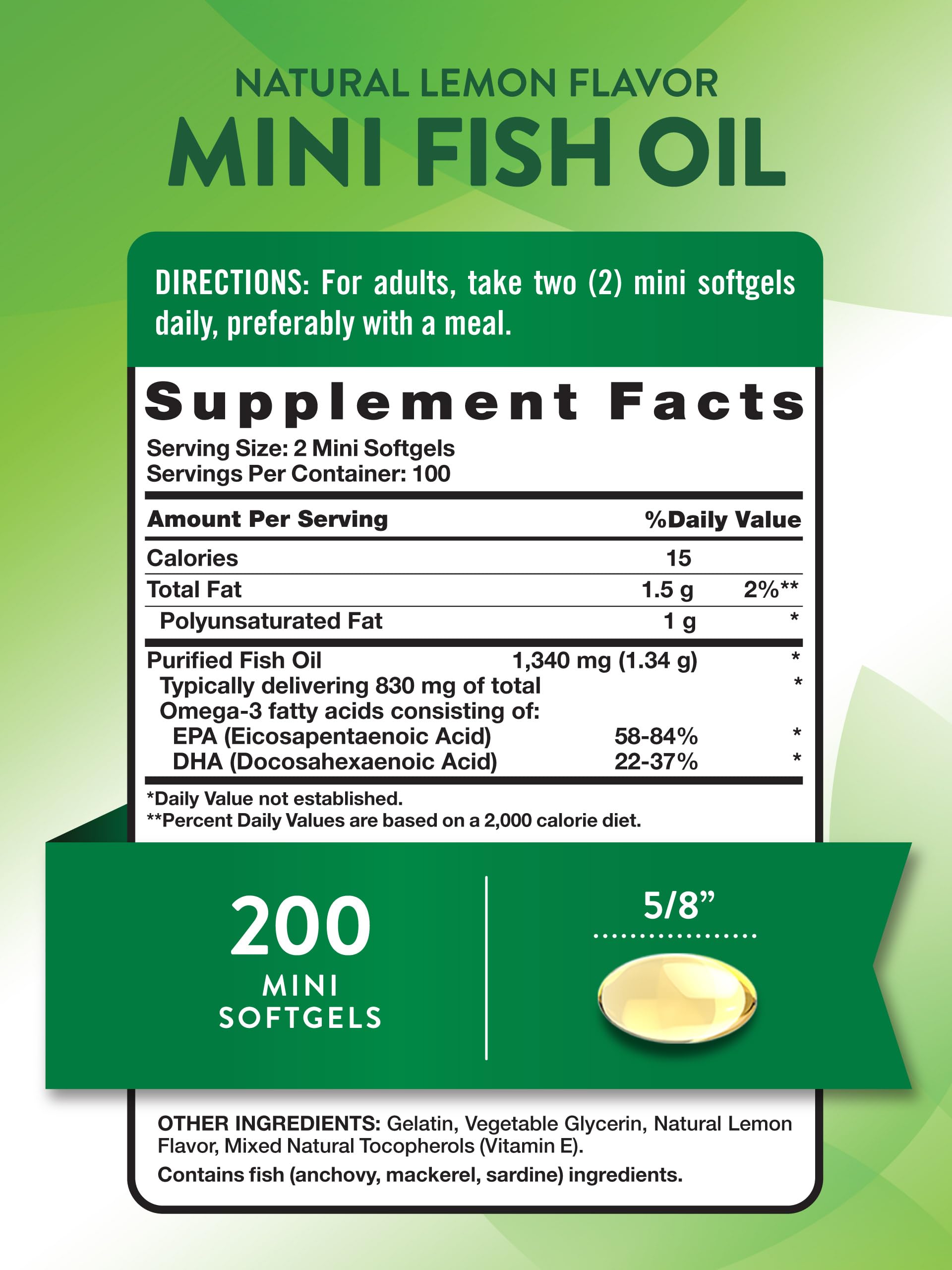 Nature's Truth softgels mini sabor limón, fáciles de tragar