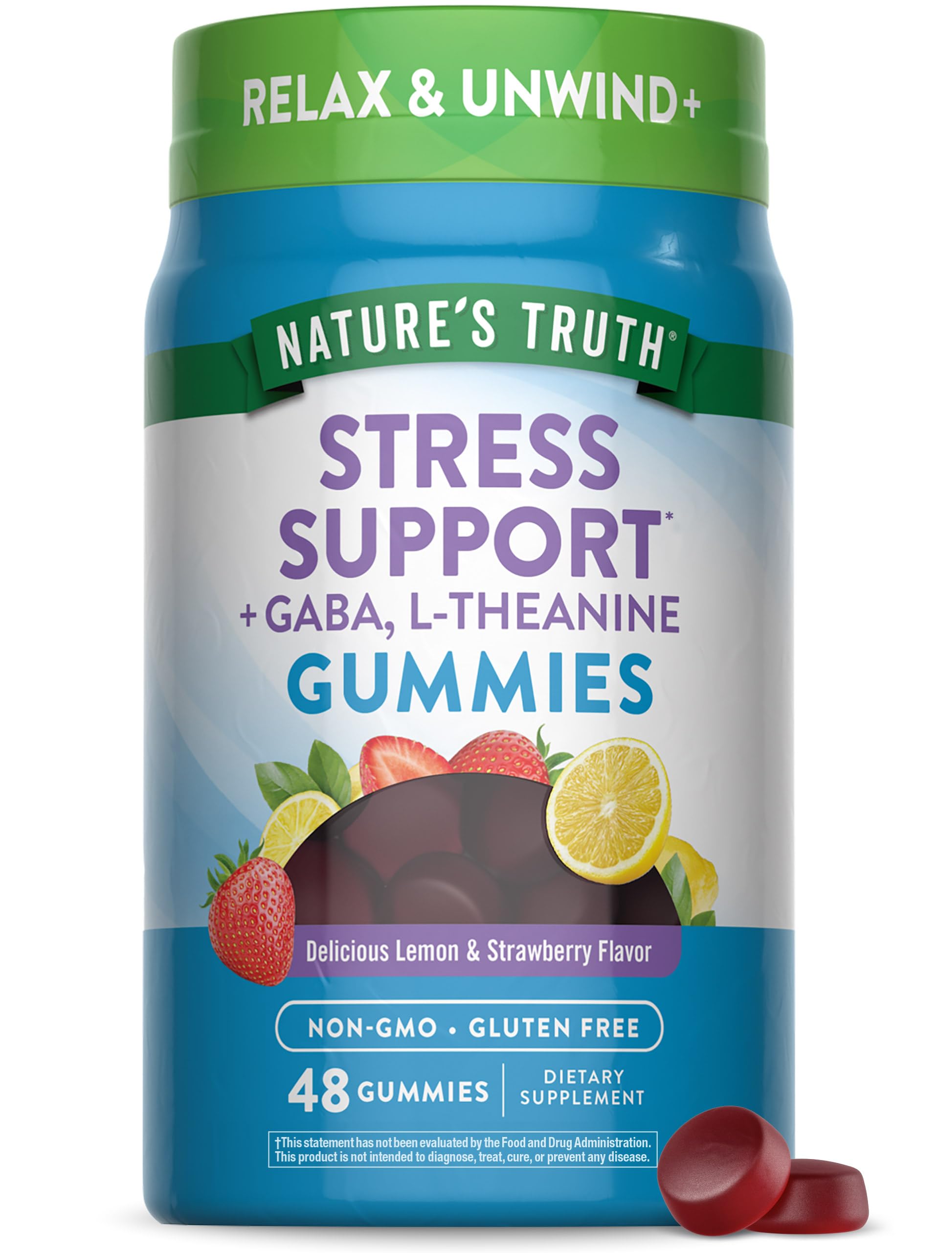 Nature's Truth gomitas para estrés en botella para relajación diaria