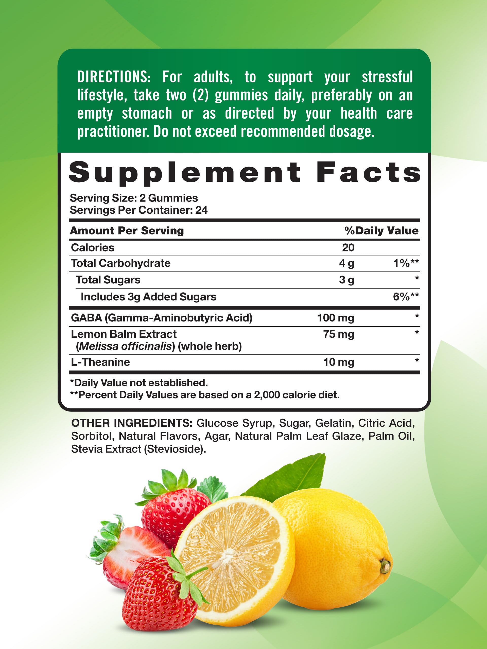 Nature's Truth gomitas sabor limón fresa perfecta para calma ocasional