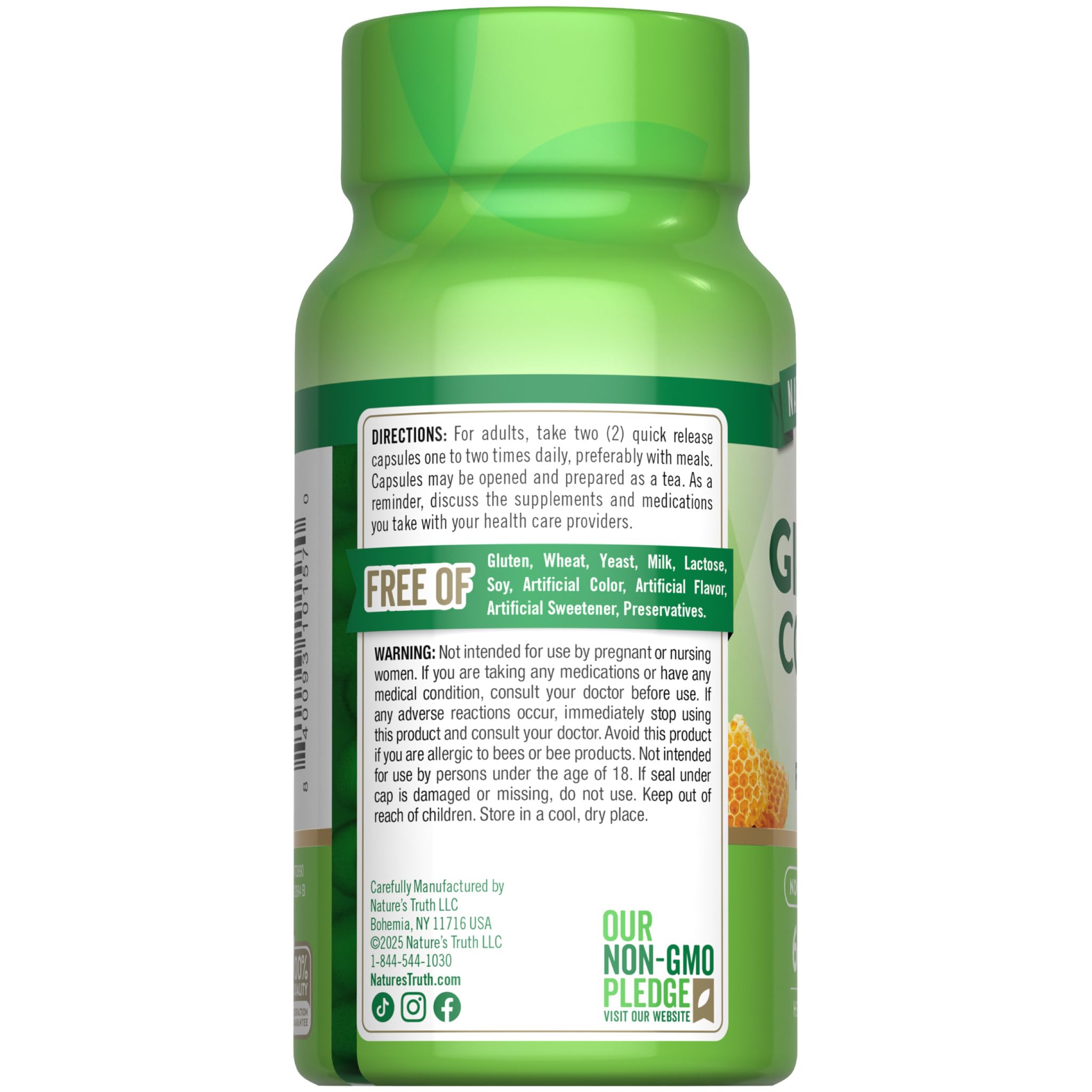 Nature's Truth Embalaje: información clara sobre ingredientes y seguridad.