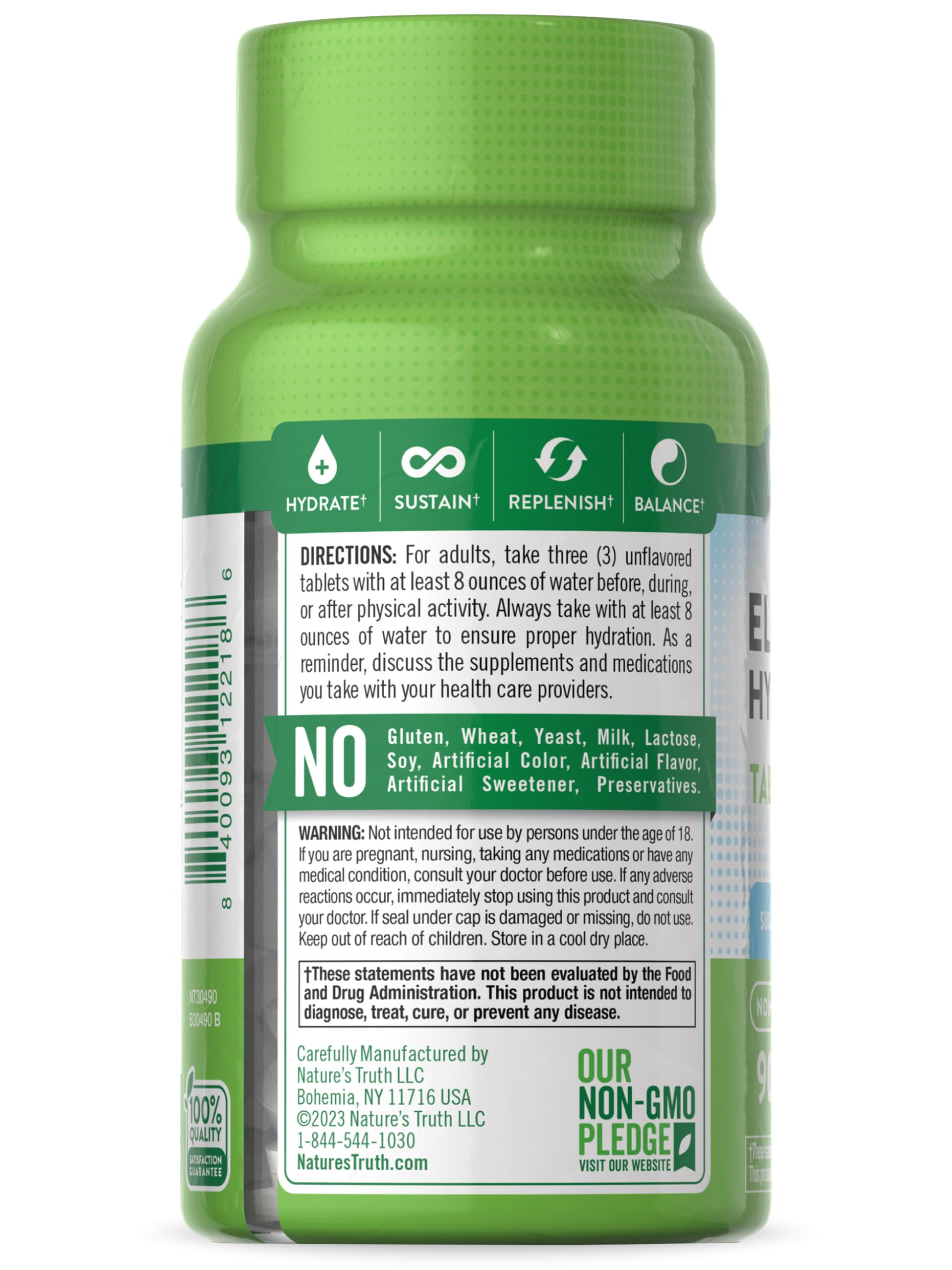 Nature's Truth Electrolyte Tablets: tabletas sin sabor para mezclar en agua