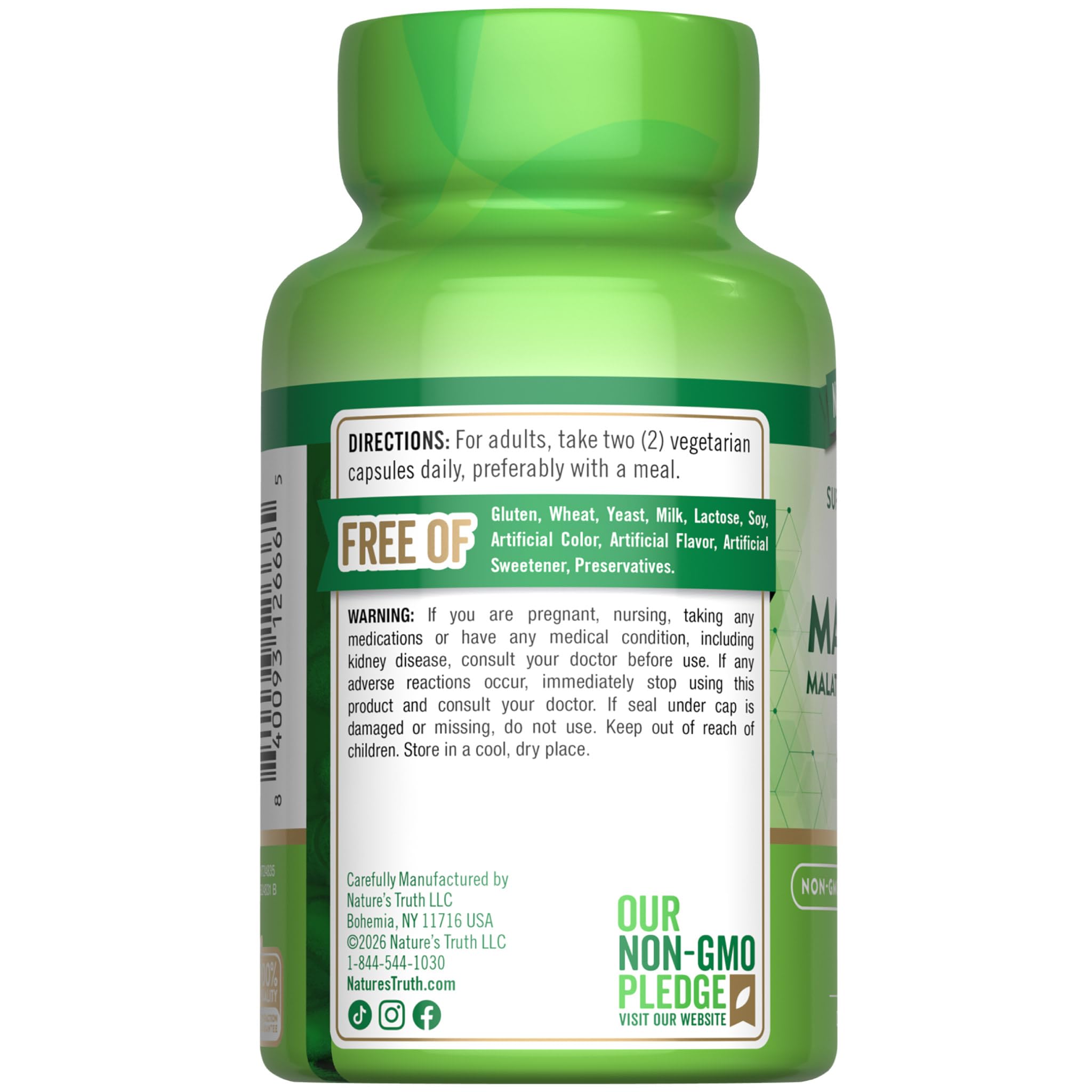 Uso diario con Nature's Truth, cápsulas para apoyo mineral consciente.