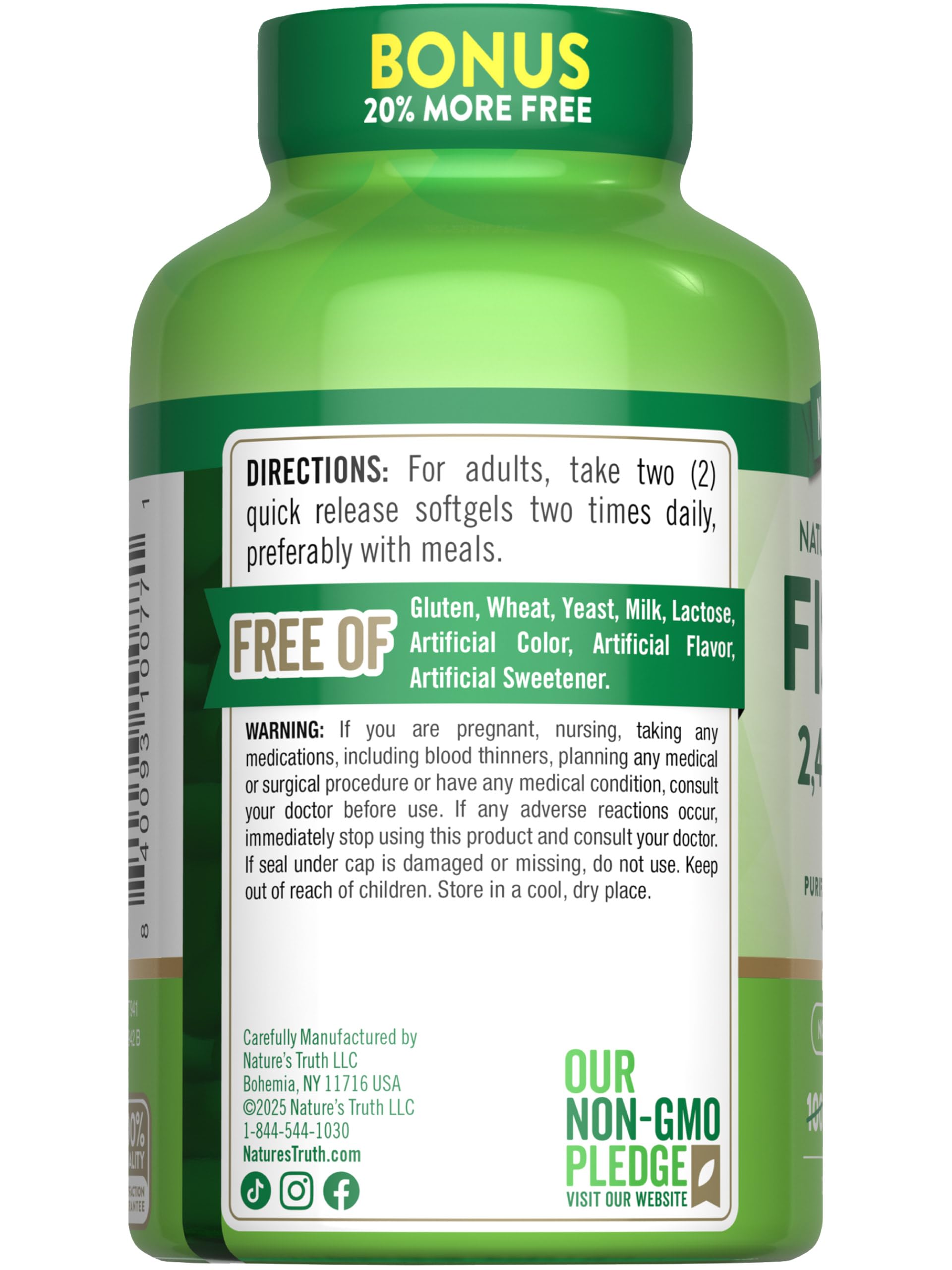 Nature's Truth uso diario con Omega-3 de alta pureza.