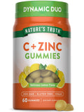 Nature's Truth Vitamin C Gummies con Zinc para adultos, gomitas de limón, posible apoyo inmunitario diario