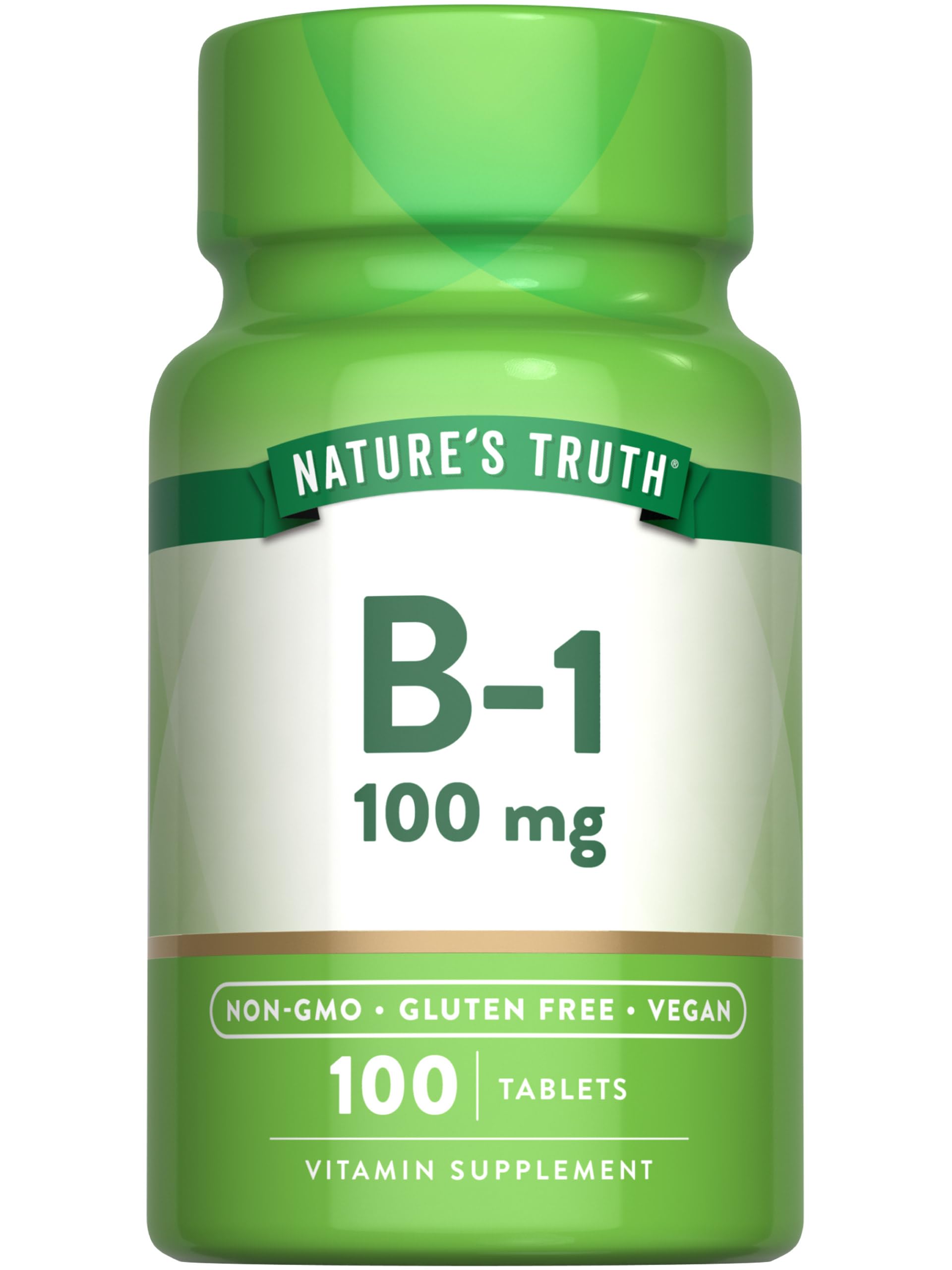 Nature's Truth Vitamina B1 100 mg, tableta en envase para uso diario y saludable