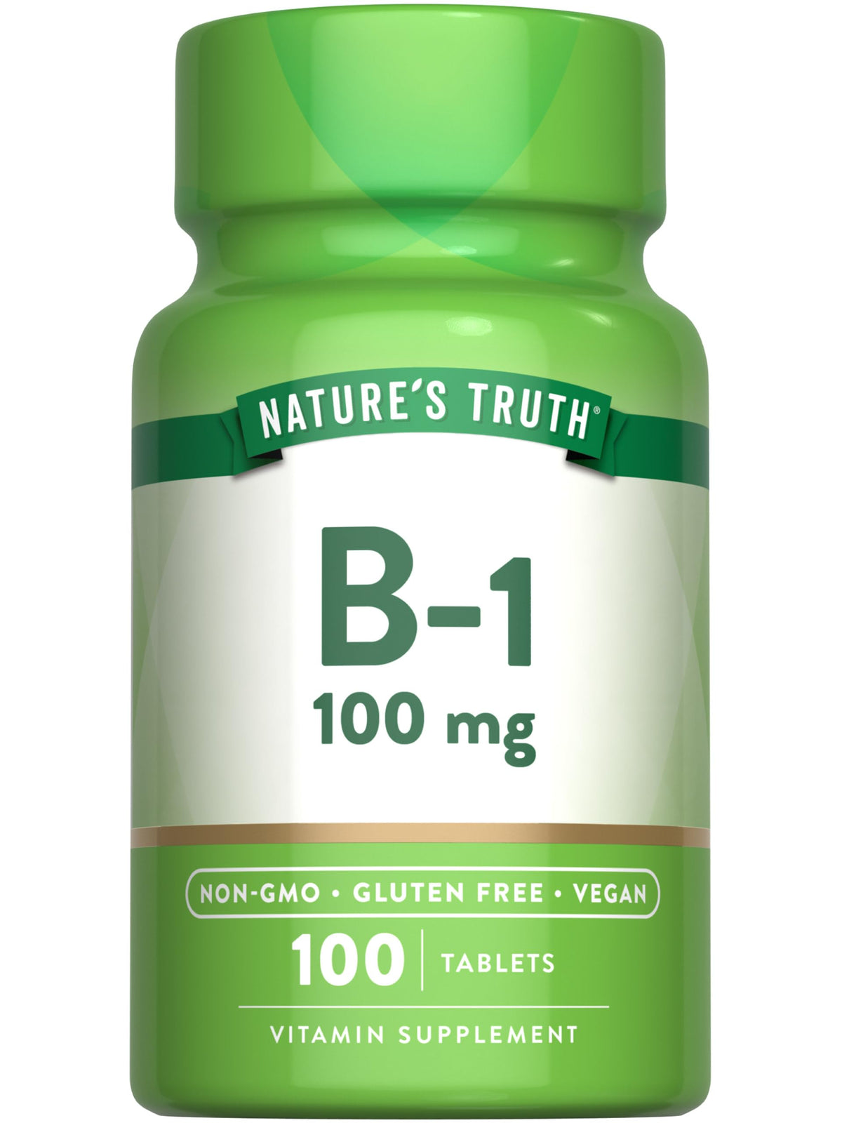 Nature's Truth Vitamina B1 100 mg, tableta en envase para uso diario y saludable