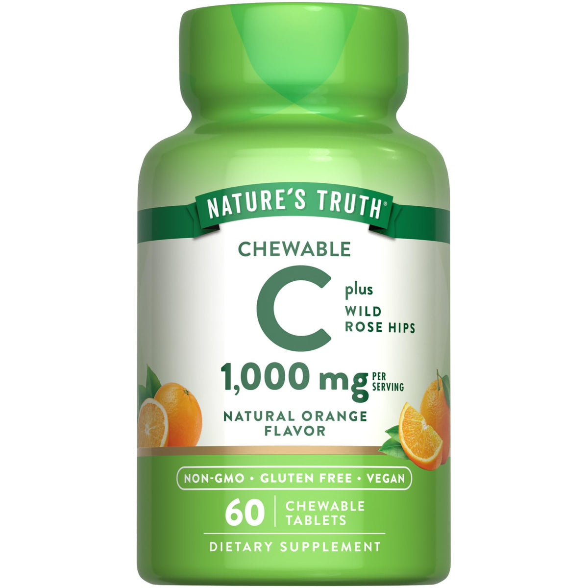 Nature's Truth Vitamina C masticable con acerola y rosa mosqueta, uso diario