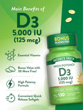 Nature's Truth Vitamina D3 5000 UI, dosis diaria conveniente.
