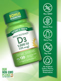 Nature's Truth Vitamina D3 5000 UI, etiqueta clara para identificar ingredientes.