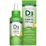 Nature's Truth Vitamina D3 líquido en botella de 2 oz para huesos fuertes