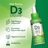 Nature's Truth Vitamina D3 líquido con tapa hermética para conservación