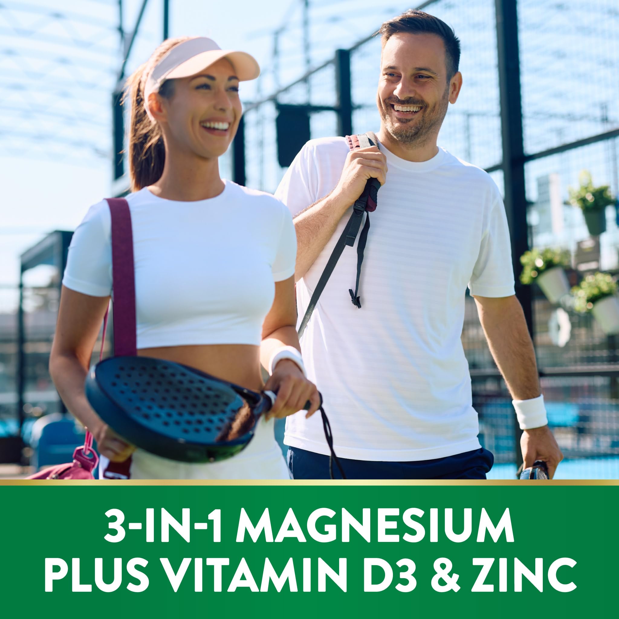 Suplemento Nature's Truth con D3 y zinc en cápsulas vegetarianas.