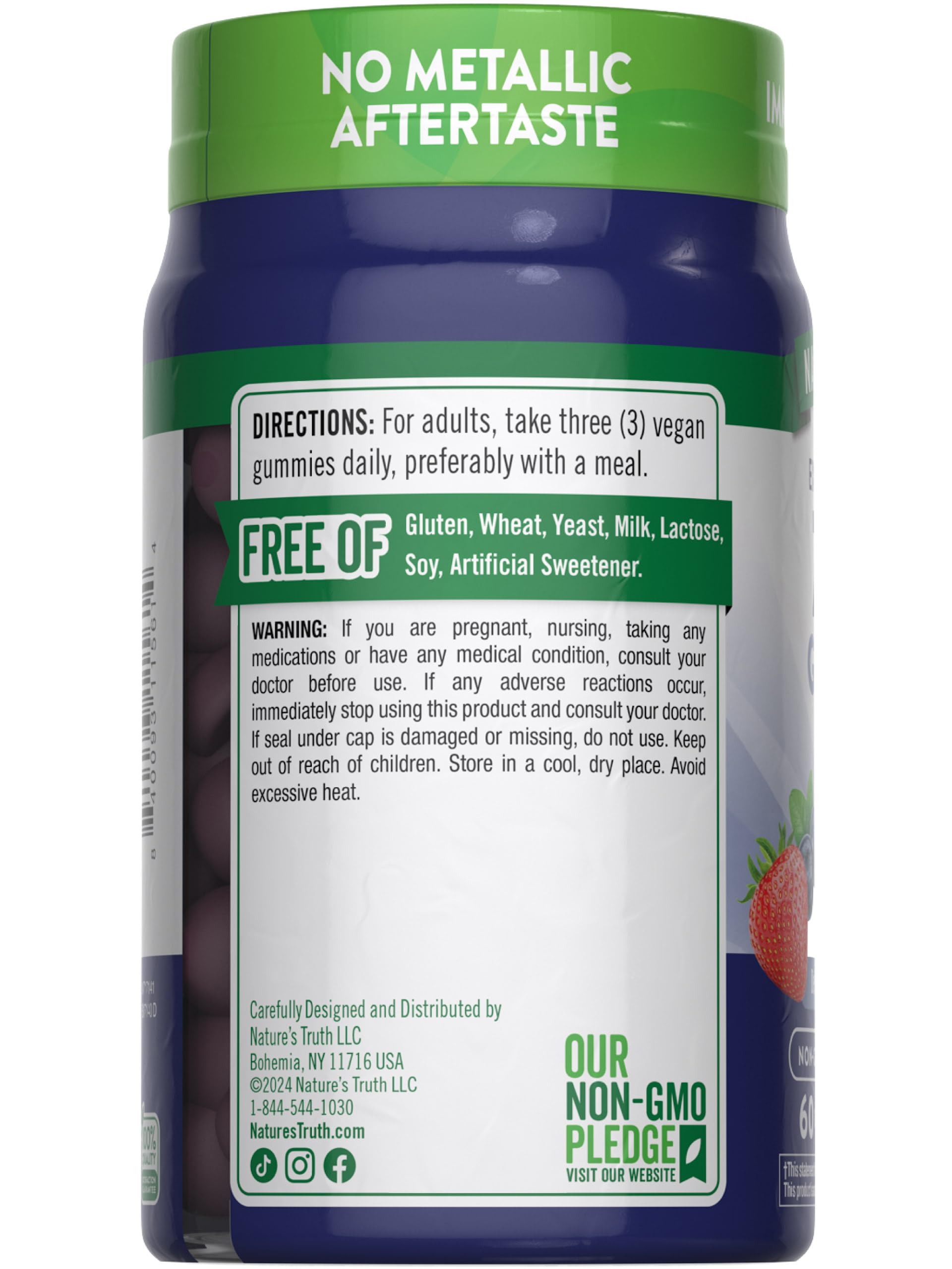 Rutina diaria con Nature's Truth Zinc Gummies, opción vegana sin OGM