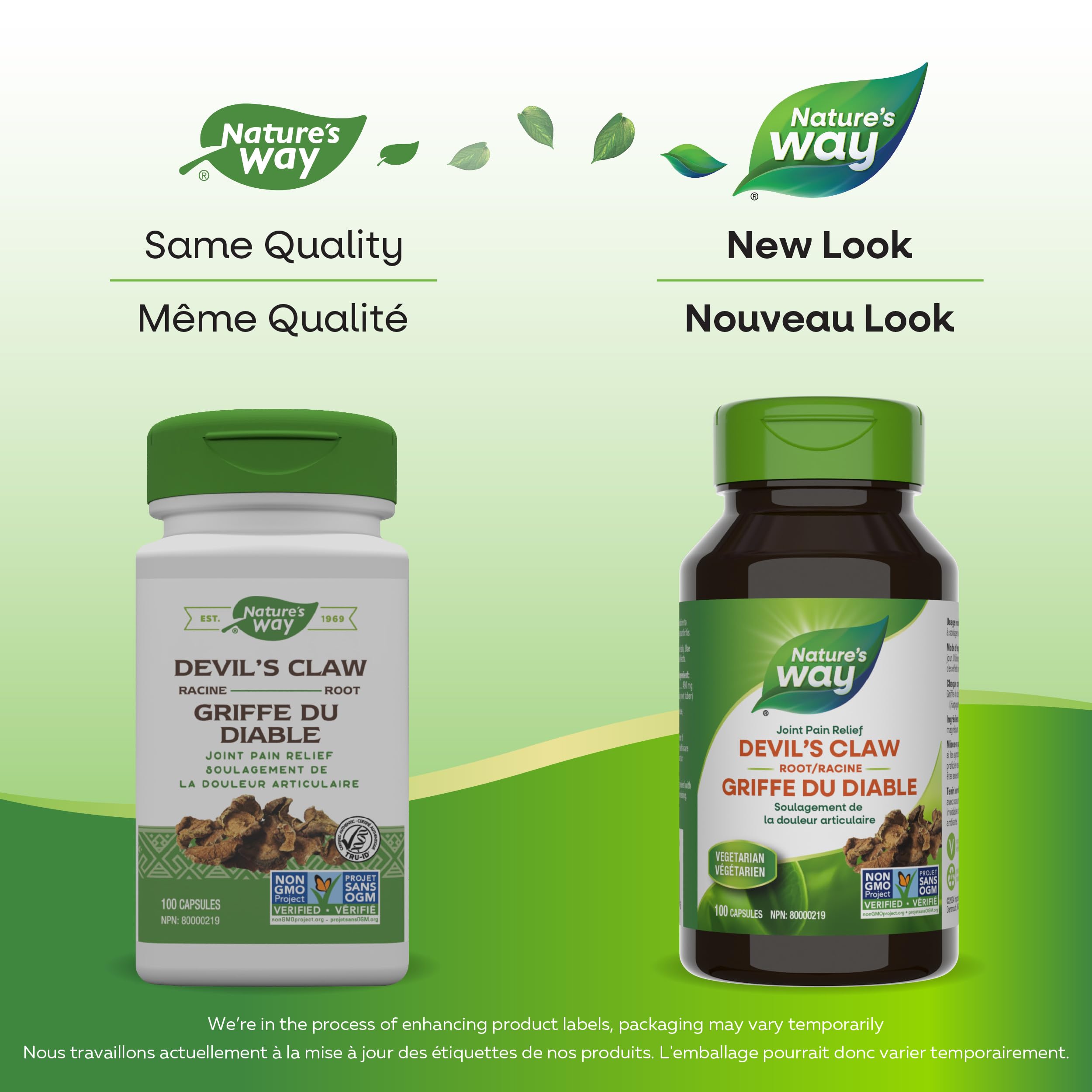 Nature's Way dosis de 960 mg por porción de 2 cápsulas para uso diario