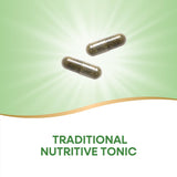 Hojas de alfalfa en Nature's Way Alfa-Max, fuente vegetal.